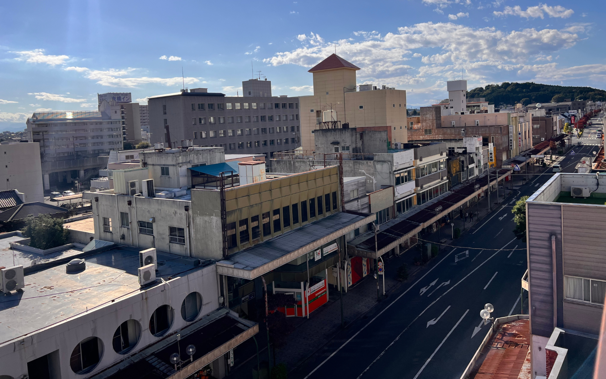 桐生市の中央市街の風景